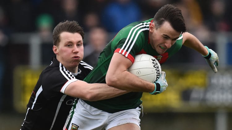 Mayo forward Jason Doherty on the attack in Ballina.