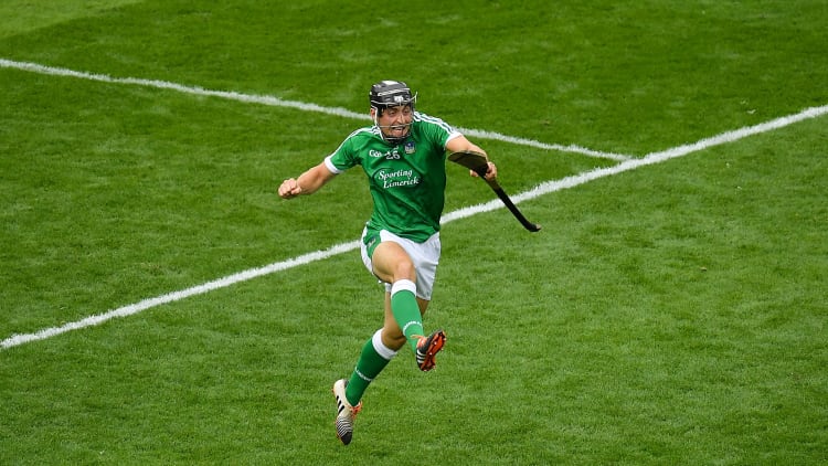Limerick's Pat Ryan celebrates at Croke Park on Sunday.