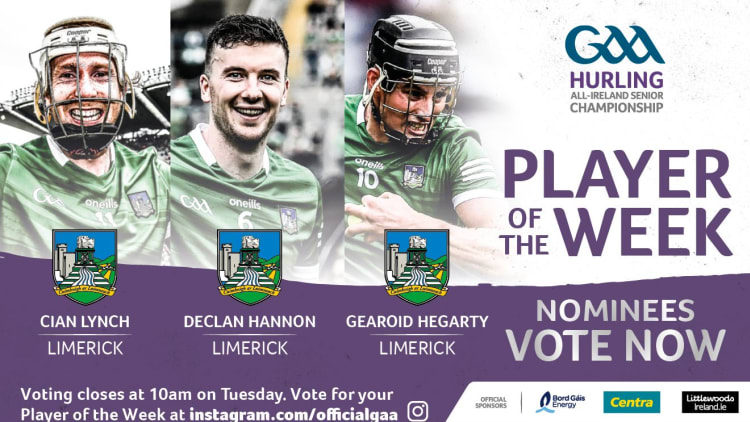 Cian Lynch, Declan Hannon, and Gearoid Hegarty are this week's nominees for GAA.ie Hurler of the Week.
