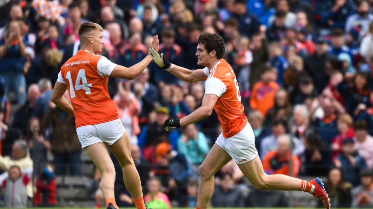 Orchard Academy graduates Jarly Óg Burns (right) and Rian O’Neill have both made massive impacts in their first year playing senior inter-county championship.