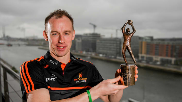 PwC GAA/GPA Player of the Month for May, Cavan footballer Martin Reilly, at PwC offices in Dublin today to pick up his award.
