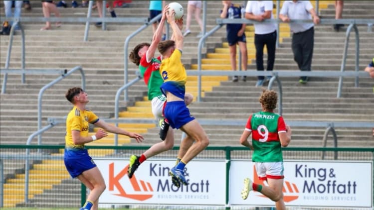 It was full-blooded stuff at Dr. Hyde Park tonight where Roscommon overcame Mayo in the quarter-final of the Electric Ireland Connacht minor football championship.