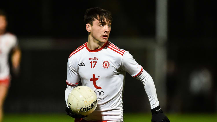 Tyrone's Darragh Canavan in action against Derry in the 2019 Bank of Ireland Dr. McKenna Cup.