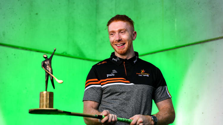 PwC GAA/GPA Hurler of the Month Award for August, Cian Lynch of Limerick, with his award at Patrickswell GAA Club in Barnakyle, Limerick.