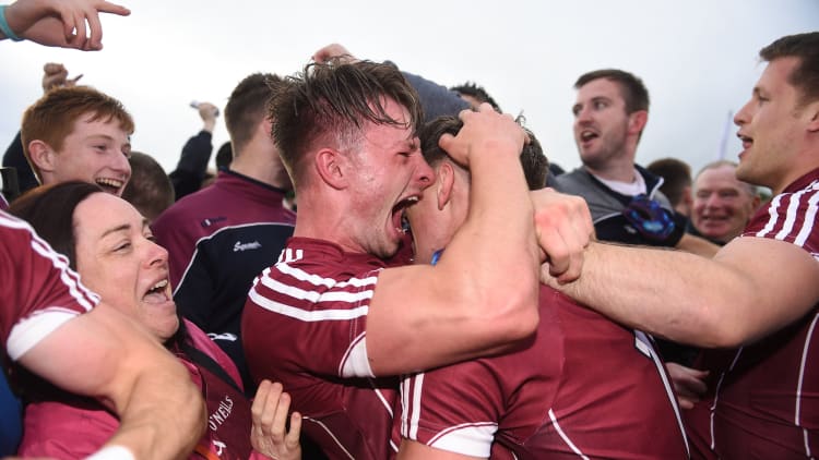 Galway players and supporters following a famous win.