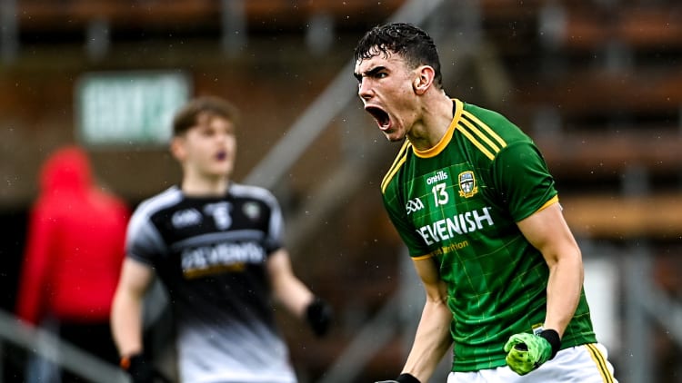 Meath's Christian Finlay celebrates at Kingspan Breffni.