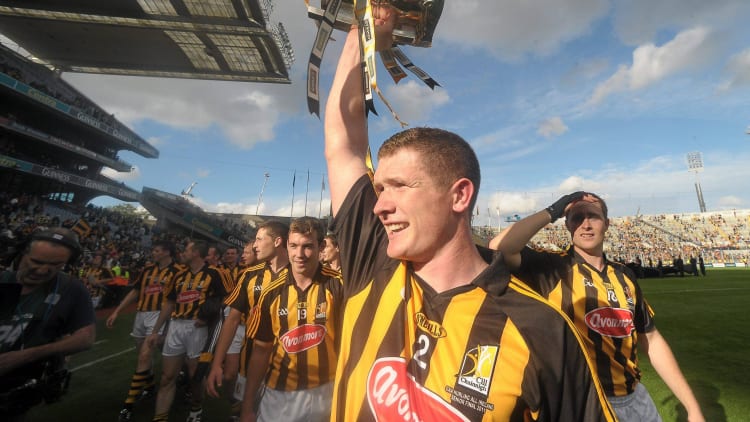 Paul Murphy celebrates with the Liam McCarthy Cup after victory over Tipperary in 2011