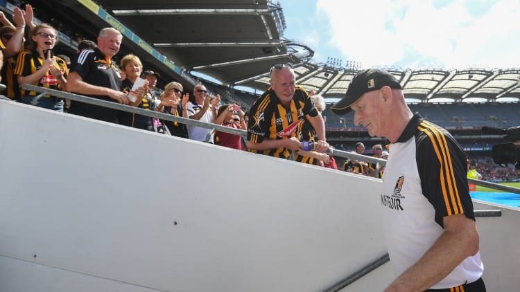Kilkenny manager Brian Cody leaves the Croke Park pitch following a satisfying win over Cork at Croke Park.