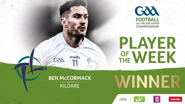Kildare's Ben McCormack is the GAA.ie Footballer of the Week.