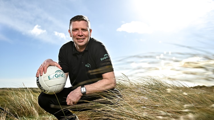 In attendance at the launch of the 2023 EirGrid GAA Football U20 All-Ireland Championship at Bull Wall in Dublin is Kerry U20 manager Tomás Ó Sé. EirGrid, the operator of Ireland’s electricity grid, is leading the transition to a low carbon energy future.