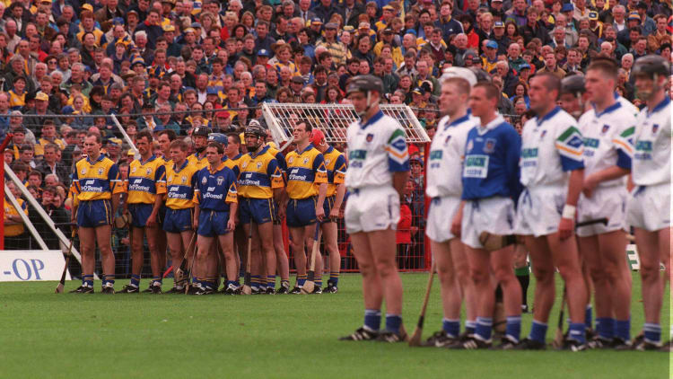 Clare and Waterford before the drawn game at Semple Stadium.