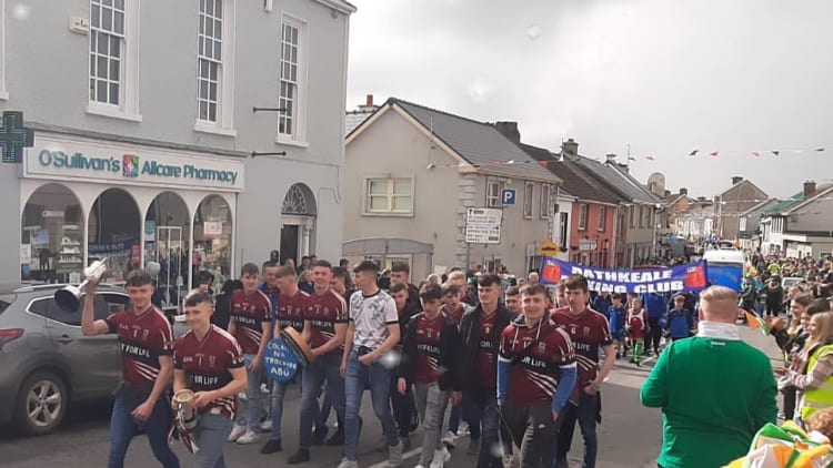 Coláiste na Trócaire students take part in the Rathkeale St. Patrick's day parade.