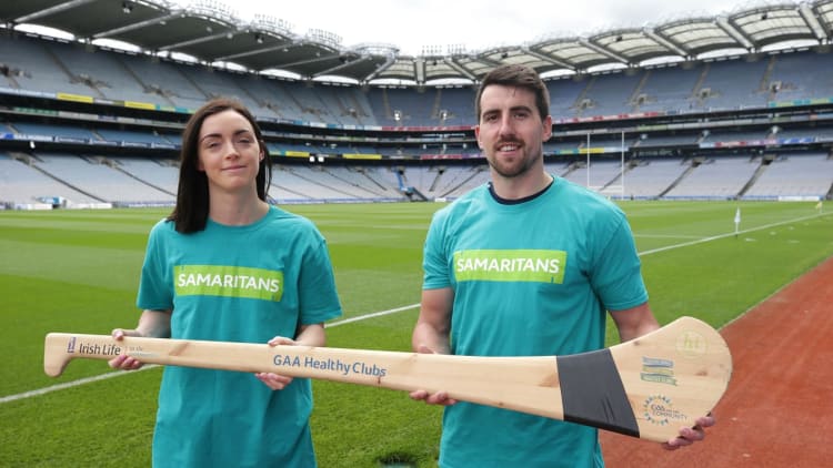 Dublin camogie player, Eve O'Brien, and Tipperary hurler, Patrick Maher, pictured at Croke Park.