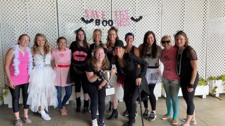 Players were kitted out in fancy dress for the annual Broomsticks and Boobs Ladies Gaelic Football Tournament hosted by Erin’s Rovers Ladies Gaelic Football club in Chicago.