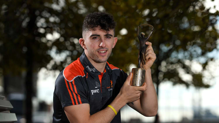 Limerick's Aaron Gillane pictured with his PwC GAA/GPA Hurler of the Month Award for August.