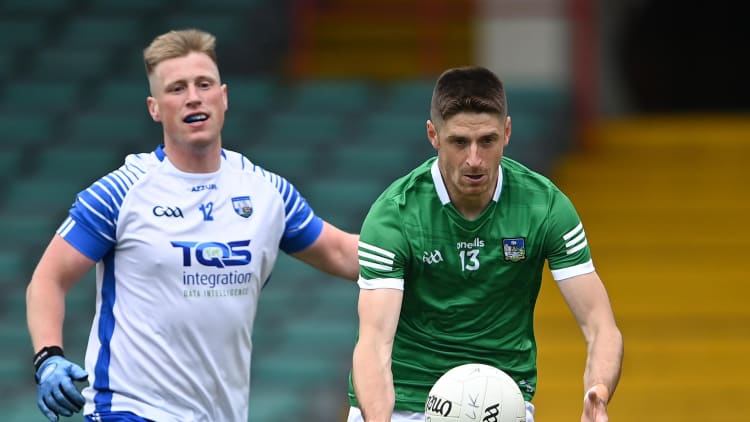 Danny Neville, Limerick, and David Hallihan, Waterford, in Munster SFC action.
