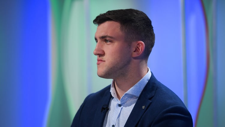 Galway football captain, Damien Comer, pictured during the 2019 GAA Championship draw at RTÉ Studios in Donnybrook, Dublin.