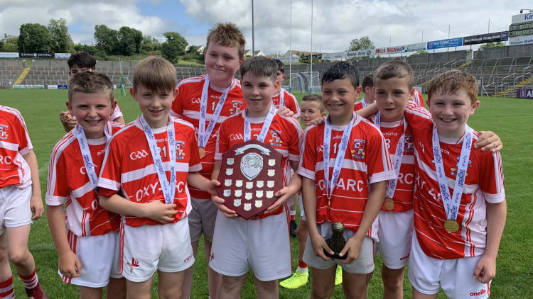 Táin Óg Final 3 champions, Knockbridge of Louth, celebrate after a thrilling extra-time victory over Easkey of Sligo.