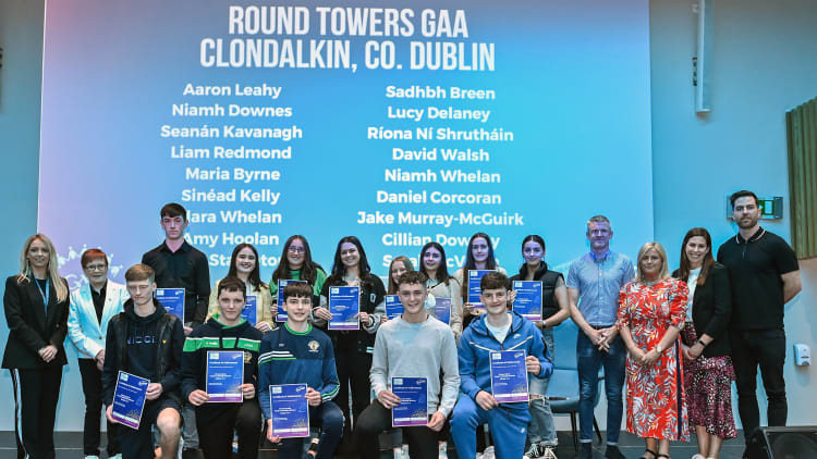 Round Towers GAA Clondalkin, Dublin, during the Dermot Earley Youth Leadership Recognition Evening at Croke Park in Dublin.