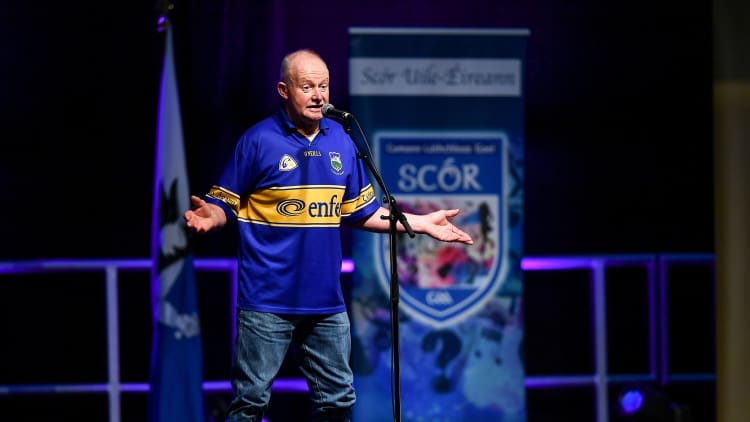 Noel Joyce i mbun aithriseoireachta ag Babhtaí Ceannais Scór Sinsir na hÉireann anuraidh i gCruinneachán Aeir CLG Chonnacht