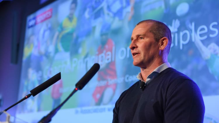 Stuart Lancaster, Senior Coach, Leinster Rugby, during day two of the 2018 GAA Games Development Conference at Croke Park in Dublin.