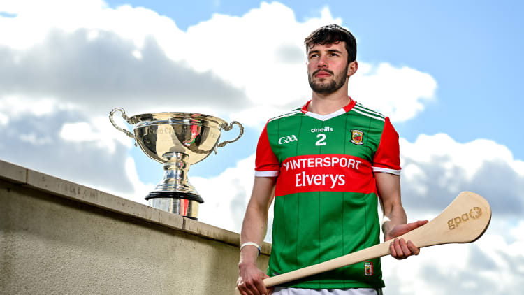 Daniel Huane of Mayo pictured with the Christy Ring Cup.