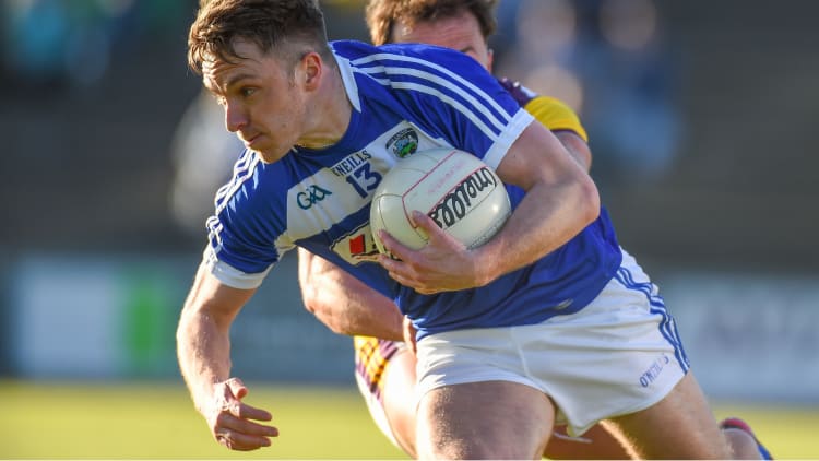 Laois forward Ross Munnelly on the attack.