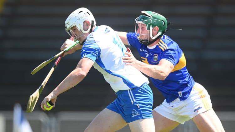 Shane Bennett of Waterford in action against Cathal Barrett of Tipperary during the Allianz Hurling League clash between the two counties.