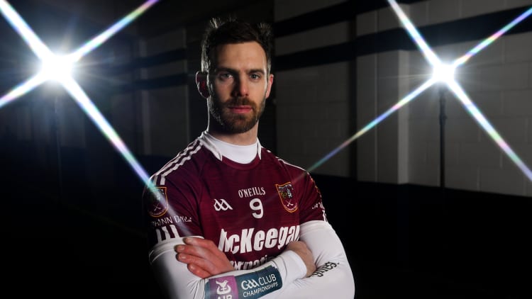 Neil McManus pictured at a media event ahead of Ruairi Og, Cushendall's AIB All Ireland Club SHC Semi-Final against St Thomas'.