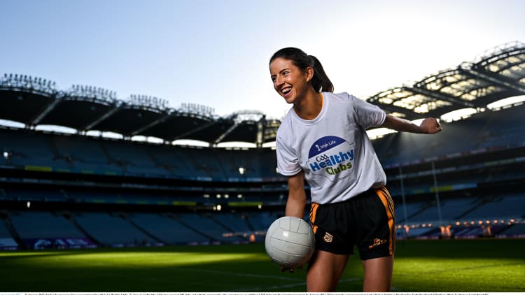 Irish Life announces four-year partnership with GAA Healthy Clubs. To date, GAA Healthy Clubs has engaged 300 clubs and with the sponsorship, they expect to see an additional 375 clubs join the growing movement by January 2024. Pictured at the announcement at Croke Park in Dublin is Meath ladies footballer Niamh O’Sullivan.