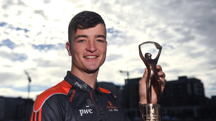Limerick hurler Kyle Hayes pictured with his PwC GAA/GPA Player of the All-Ireland Hurling Final award.