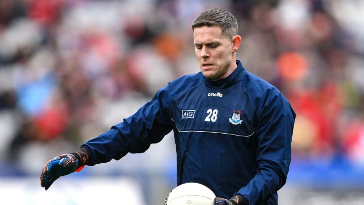 Stephen Cluxton pictured warming up before Dublin's Allianz Football League clash with Louth.