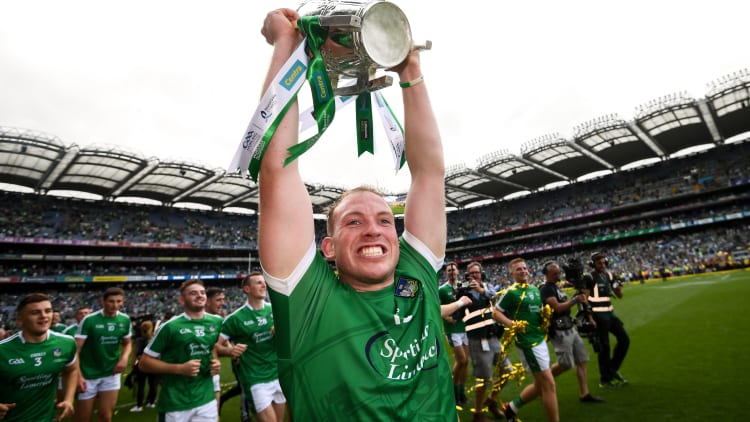 Shane Dowling holds the Liam MacCarthy Cup aloft after victory over Galway in the 2018 All-Ireland SHC Final.