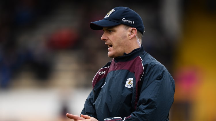 Galway manager Micheal Donoghue during the Allianz Hurling League semi-final against Waterford at Nowlan Park.