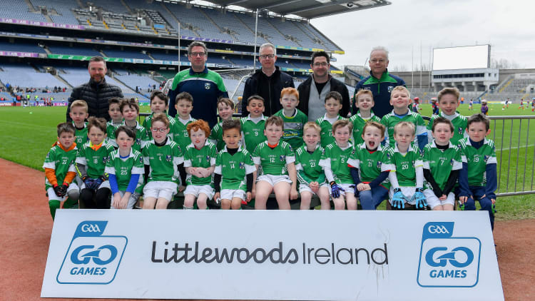 Na Gearaltaigh Óga ag glacadh páirte sna GO Games i bPáirc an Chrócaigh i mí Aibreáin, 2019