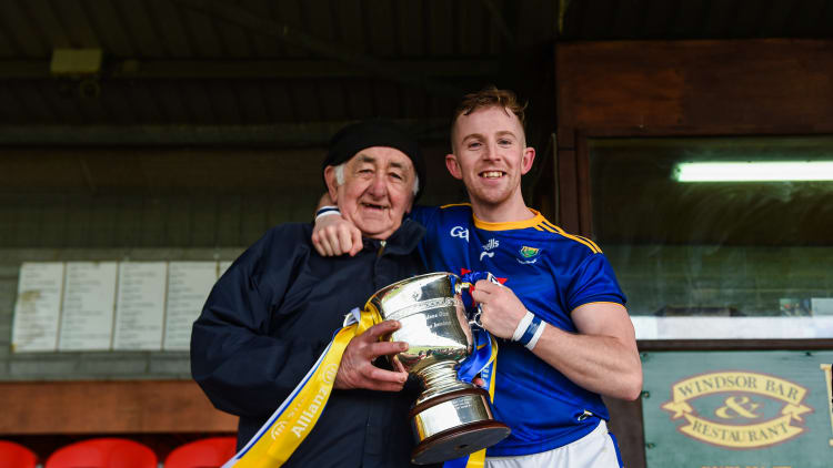 Wicklow captain Warren Kavanagh and Pat Mitchell celebrating an important win.