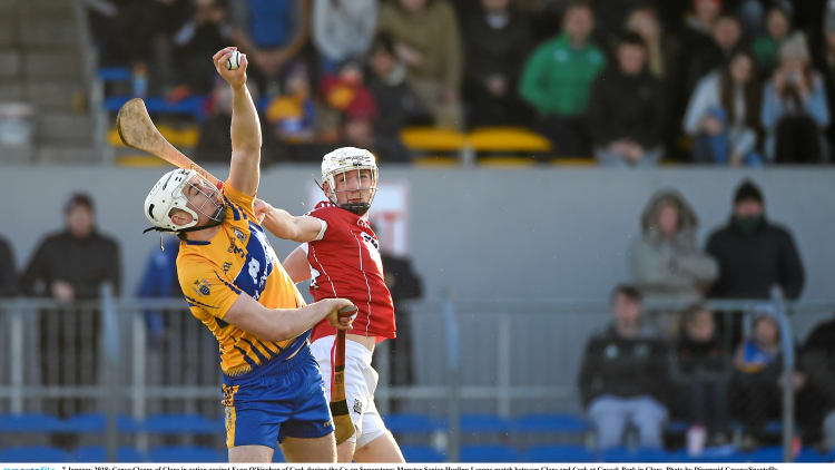 Conor Cleary in Munster Hurling League action for Clare against Cork last Sunday.