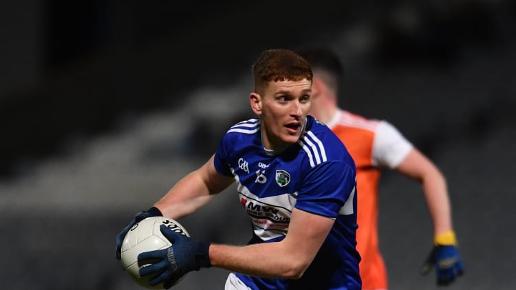 Evan O’Carroll of Laois during the Allianz Football League Division 2 Round 2 match between Laois and Armagh at MW Hire O'Moore Park in Portlaoise, Laois.