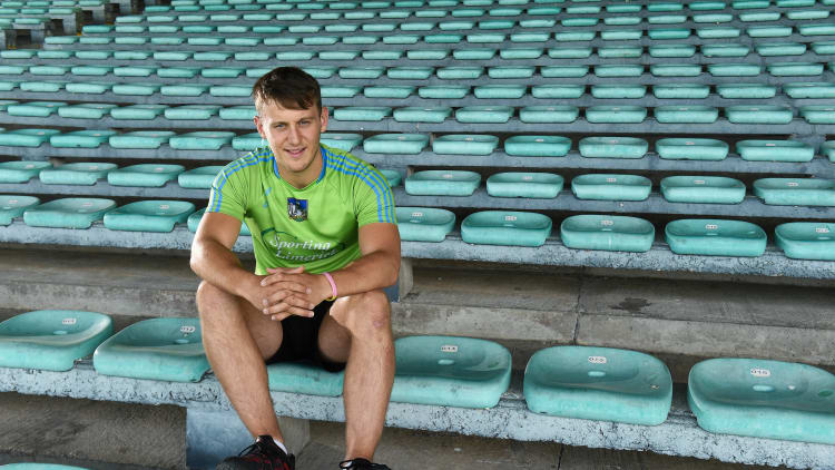 Tom Morrissey pictured at a press briefing ahead of Limerick's All Ireland SHC Semi-Final against Cork.