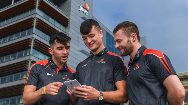PwC GAA/GPA Players of the All-Ireland Finals in football, Jack McCaffrey of Dublin, and hurler, Kyle Hayes of Limerick, helped launch the new PwC All Stars App and pick up their respective awards. Aaron Gillane was also in attendance to receive his hurling award for August.