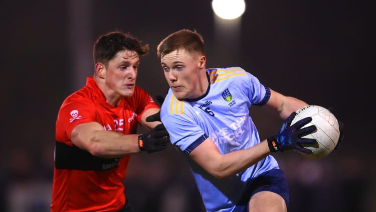 Kieran Kennedy, UCD, in Electric Ireland Sigerson Cup action against UCC's Colm O'Callaghan.