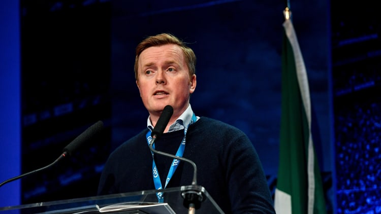 David Hassan, Chairman of the Standing Committee on Playing Rules, speaking during the GAA Annual Congress 2020 at Croke Park in Dublin.