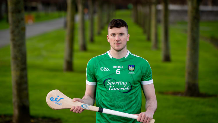 Limerick hurler Declan Hannon pictured at the launch of eir's Allianz League coverage.