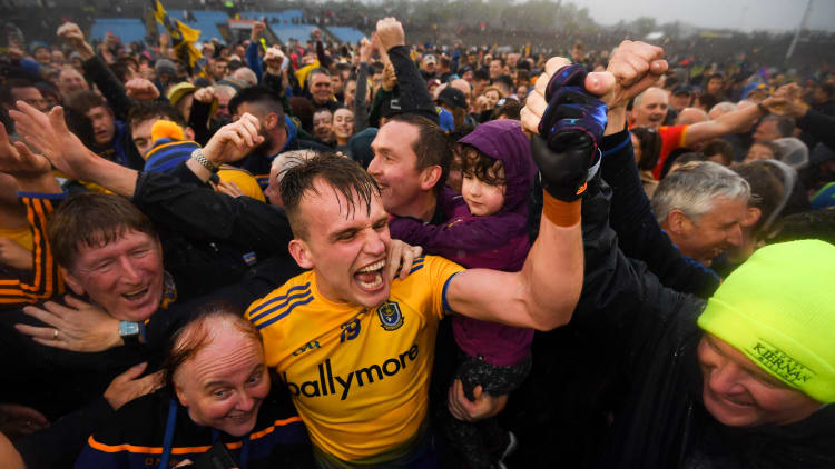 Enda Smith, celebrating after Roscommon's dramatic Connacht SFC Semi-Final win over Mayo, is available for the decider.