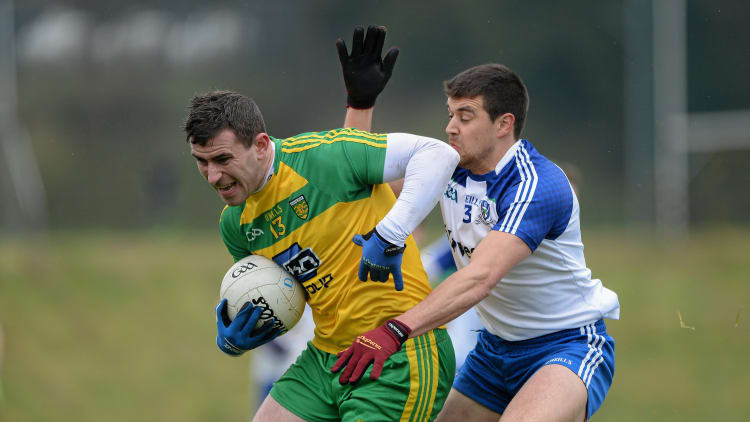 Patrick McBrearty and Drew Wylie in action at Castleblayney.