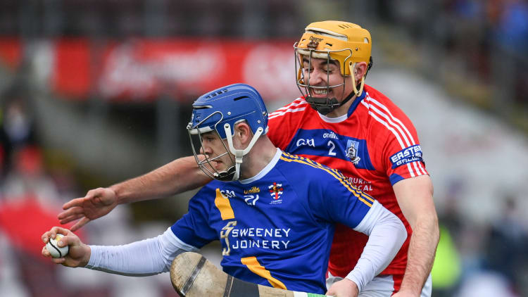 Anthony Burns, Loughrea, and Cian Mahony, St Thomas', in Galway SHC Final action at Pearse Stadium.