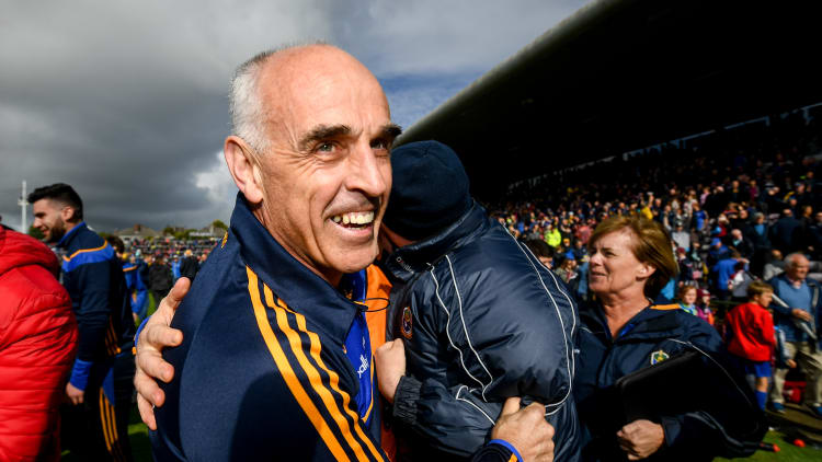 Anthony Cunningham celebrates following Roscommon's Connacht SFC Final success over Galway at Pearse Stadium.
