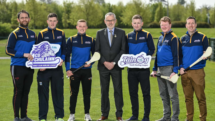 Keith Greene (2nd from left) and Oisín McManus (3rd from left) have found that the Celtic Challenge has made their work as Games Promotion Officers in Ulster much easier.