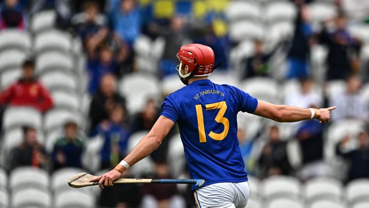 St Finbarr's Brian Hayes celebrates at Páirc Uí Chaoimh.