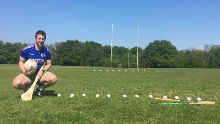 Over the course of roughly nine hours in a local park where he lives in London, Cahir Healy scored 1,000 hurling points, 1,000 football points, and ran a marathon.